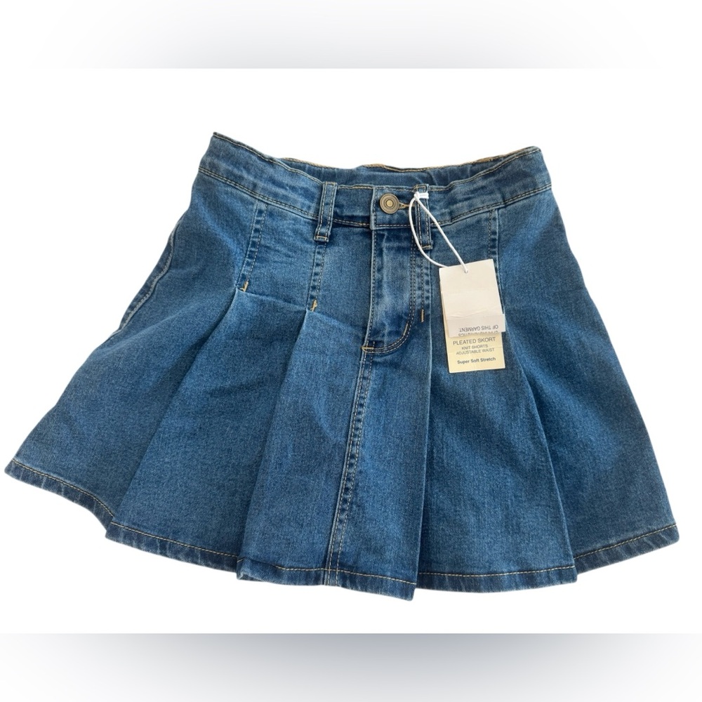 Social Academy - Denim Blue Pleated Skort - Girls Size 10 - New With Tags